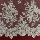 Beaded Corded Bridal Lace Mesh