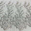 Beaded Lace Fabric on Polyester Net Mesh
