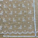 Beaded Lace Fabric on Polyester Net Mesh