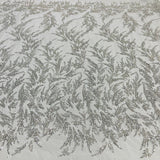 Beaded Lace Fabric on Polyester Net Mesh 54"