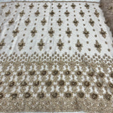 Beaded 3D Floral Lace Mesh