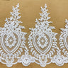 Corded Lace Trim Embroidered Polyester Net Mesh 13"