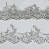 Beaded Corded Lace Trim Metallic