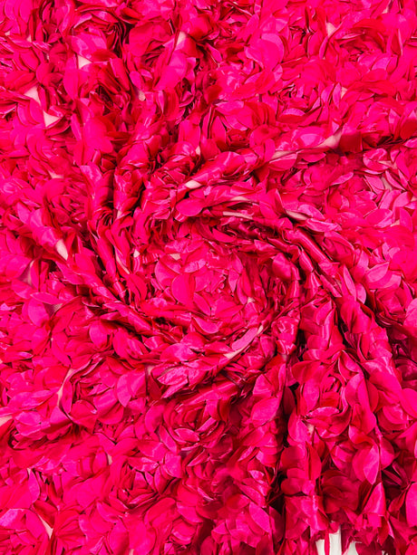 3D Roses On A Mesh Fabric - 54" Width, Color Options (1 Yard)