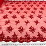 Beaded Corded Bridal Lace Fabric 54" Polyester Net Mesh