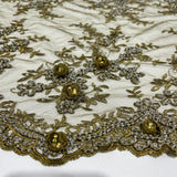 Beaded 3D Floral Lace Trimming 21" Wide