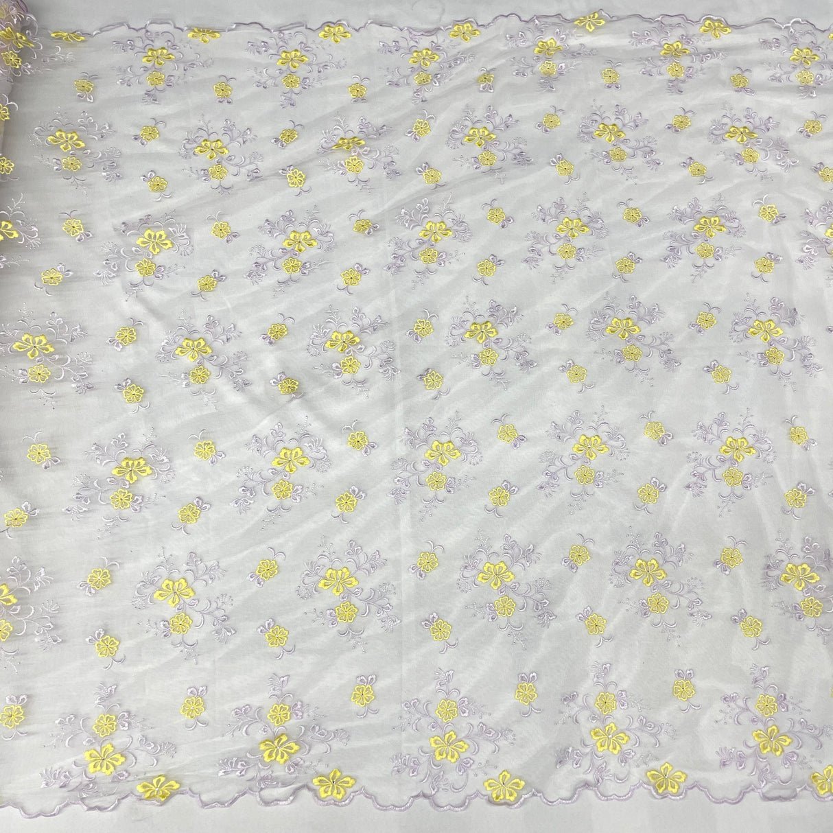 Beaded Embroidered Lace Mesh Fabric