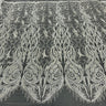 1 Yard Beaded and Corded Bridal Lace Fabric Embroidered on Polyester Net Mesh