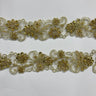 Beaded & Corded Lace Trimming Embroidered On 100 Percent Polyester Net Mesh Fabric - Metallic Gold, Ivory With Silver, White, 2" Width (1 Yard)