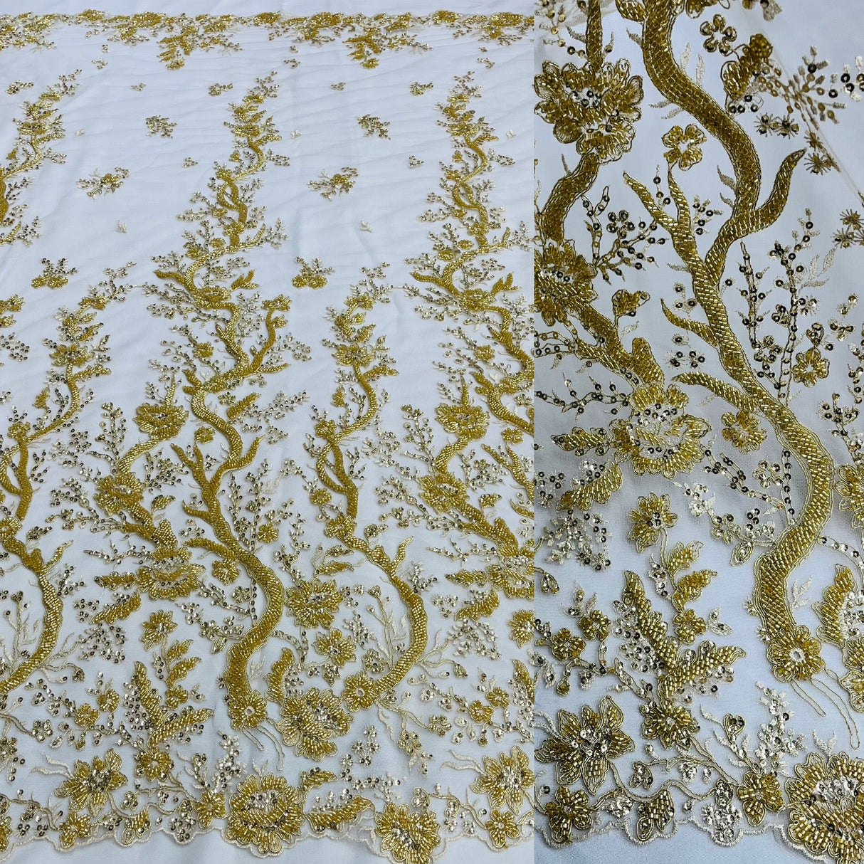 Beaded Corded Bridal Lace