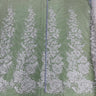 Beaded Lace Fabric Embroidered on Polyester Net Mesh 52"