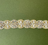 Crystal Floral Rhinestone Applique Sash