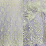 1 Yard Luxurious Corded Lace Fabric Embroidered on 100% Polyester Net Mesh White