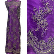 Embroidered Bridal Lace Purple Gold