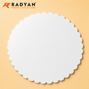 RADYAN 2mm Thick Food Grade Cake Board Waterproof Round Scalloped Cake Tray