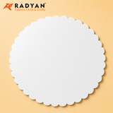 RADYAN 2mm Thick Food Grade Cake Board Waterproof Round Scalloped Cake Tray