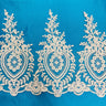 Corded Lace Trim Embroidered Polyester Net Mesh 13"