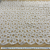 1 Yard Beaded Lace Fabric Embroidered on 100 Percent Polyester Organza White 54 inch Width