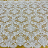 1 Yard Beaded Lace Fabric Embroidered on 100% Polyester Net Mesh