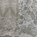 Beaded Lace Fabric on Polyester Net Mesh
