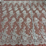 1 Yard Corded Bridal Lace Fabric Embroidered on Polyester Net Mesh