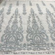 Beaded Lace Fabric on Polyester Net Mesh