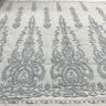 Beaded Lace Fabric on Polyester Net Mesh