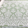 1 Yard Corded Bridal Lace Fabric Embroidered on 100 Percent Polyester Net Mesh Gold