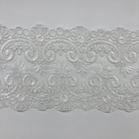 Corded Lace Trimming 6.5" Double Sided Embroidered