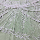 Beaded Corded Bridal Lace Fabric