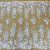 Beaded Lace Fabric Embroidered on 100% Polyester Net Mesh – Lace USA