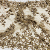 Beaded 3D Floral Lace Fabric