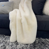 Soft Cozy Faux Fur Fabric - Offwhite, Chinchilla Rabbit Fur Look, 50" X 60" (1 Piece)