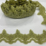 Beaded Corded Lace Trimming 100 Percent Polyester Net Mesh Fabric - Embroidered, 3" Wide, Multiple Colors (1 Yard)