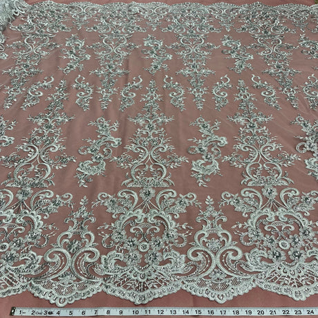 Embroidered Lace Beaded Bridal Mesh