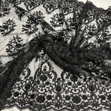 Beaded Corded Bridal Lace Mesh