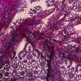 Beaded Corded Bridal Lace Mesh