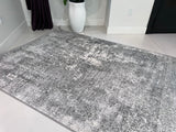 Tess 906 Gray Polyester Area Rug - Gray, TES906 Gray, 5' 3" X 7' 4" (1 Piece)