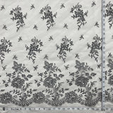 1 Yard Corded Bridal Lace Fabric Embroidered on Polyester Net Mesh for Elegant Wedding and Evening Gowns – 54"