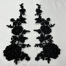 Beaded Corded Floral Lace Applique 100% Polyester Net Mesh