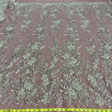 Beaded Embroidered Lace Fabric