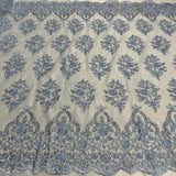 Beaded Corded Bridal Lace Mesh