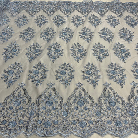 Beaded Corded Bridal Lace Mesh