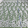 1 Yard Corded Bridal Lace Fabric Embroidered on Polyester Net Mesh 54 inch Width