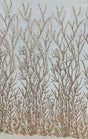 Beaded & Sequined Lace Fabric - Rose Gold, Silver, Embroidered Net Mesh, 53" Width (1 Yard)