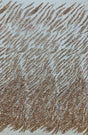 Beaded Sequined Lace Fabric - Embroidered 100 Percent Polyester Net Mesh, Rose Gold, 53" Width (1 Yard)