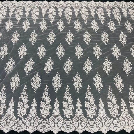 Beaded Corded Lace Fabric 52" Wide