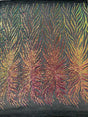 Phoenix Sequin Feather Polyester Fabric - Iridescent Flame Design, 54" Width (1 Yard)