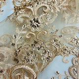 Embroidered Lace Beaded Bridal Mesh