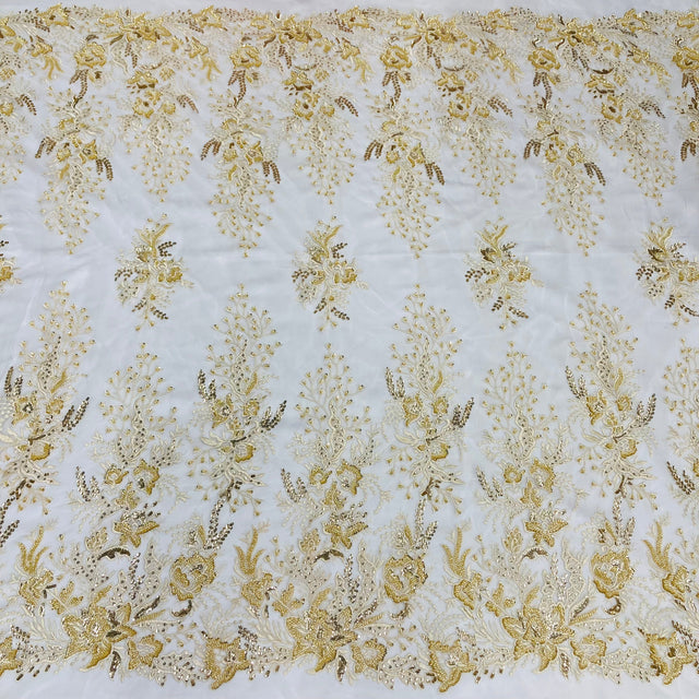 Beaded Lace Fabric Embroidered Mesh